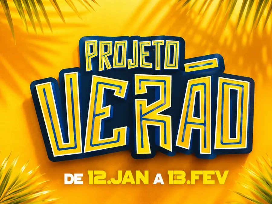Arte oficial do Projeto Verão da Hulk Power Academia, de 12 de janeiro a 13 de fevereiro